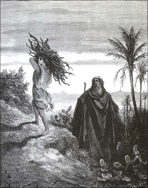  "Abraham and Isaac climb Mt. Moriah" (1866). Larger Image.