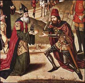 Dieric Bouts the Elder, 'Meeting of Abraham and Melchizedek' (1464-67), oil on panel, Church of Saint Peter, Leuven, Belgium