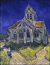 Vincent Van Gogh, 'The Church at Auvers' (1890), oil on canvas, 37 x 29 in., Muse d'Orsay, Paris.