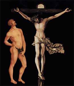'Adam and Christ,' a composite of two paintings by Hans Bauldung Grien