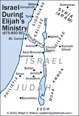 Location of Elisha's hometown, Abel Meholah, just west of the Jordan, south of the Jezreel River.