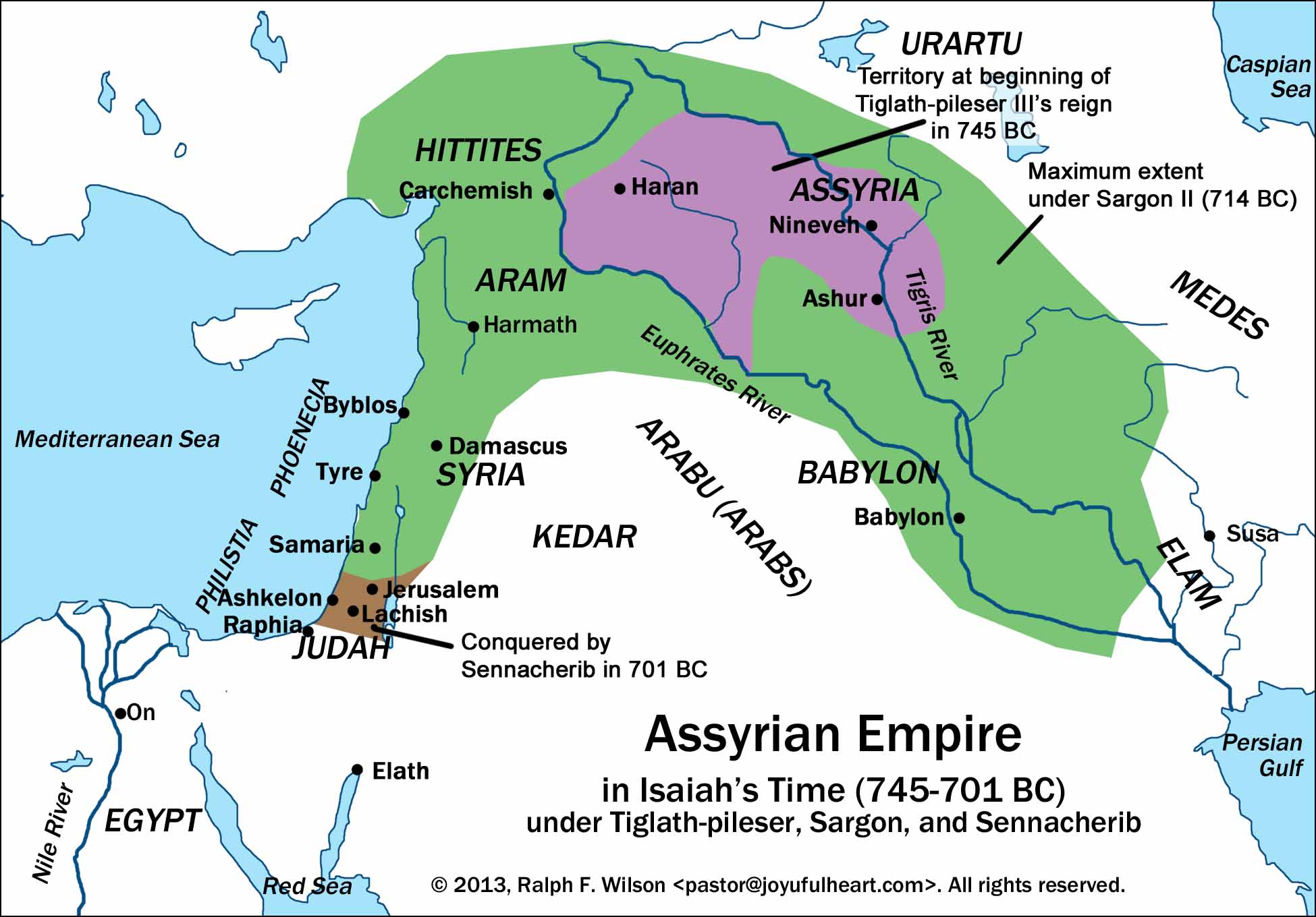 Map of Judah & Assyria