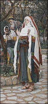 James J. Tissot, detail of 'The Magnificat ' (1886-94), gouache on gray wove paper, Brooklyn Museum, New York.