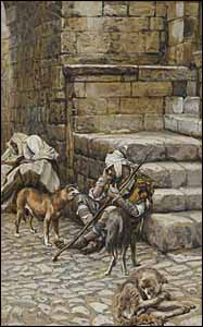 James J. Tissot, 'The Poor Lazarus at the Rich Man's Door' (1886-94)