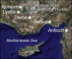 Map of Lystra