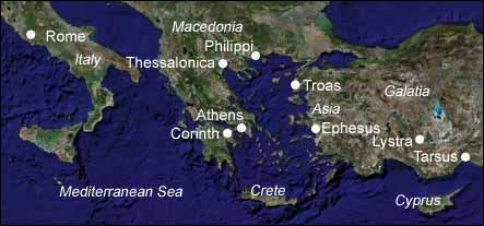 Map of the central Mediterranean area