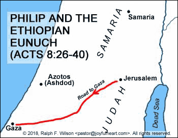 Philip and the Ethiopian Eunuch (map).