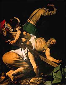 Peter knew what it meant to suffer with a clear conscience. 'The Crucifixion of St. Peter' (1600-1601) is portrayed by Italian painter Michelangelo Merisi da Caravaggio (1573-1610) with dramatic lighting, oil on canvas, 2300mm x 1750mm, Cerasi Chapel, Santa Maria del Popolo, Rome.