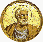 St. Peter, from a mosaic icon in naves of the Patriarchal Basilica 