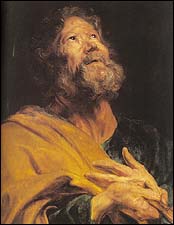 Anthony Van Dyke (Flemish painter,1599-1641) 'Penitent Apostle Peter' (1617-1618), Oil on canvas, Hermitage, St Petersburg, Russia.