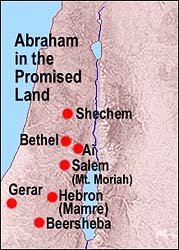 Abraham in the Promised Land -- Map