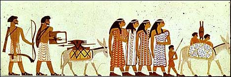 Beni-Hasan tomb painting of semite nomads visiting Egypt