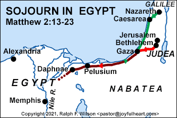 The Holy Family escaped Bethlehem and went to Egypt. After Herod's death they returned to Nazareth in Galilee.