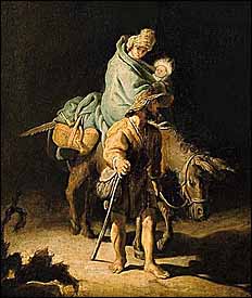 Rembrandt, 'Flight into Egypt' (1627), oil on panel, 26.5 x 24 cm, Museé des Beaux Arts de Tours, France.