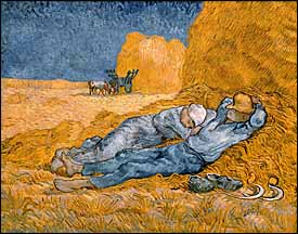 Vincent Van Gogh, 'Noon Rest from Work (after Millet)' (1889-90), oil on canvas, 73 x 91 cm., Musée d'Orsay, Paris.