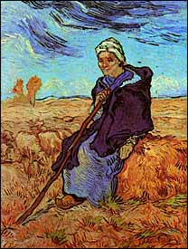 Vincent Van Gogh, 'The Shepherdess (after Millet)' (1889), oil on canvas, 52 x 40 cm, Tel Aviv Museum, loaned by Moshe Mayer, Geneva.