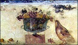 Catacomb of St. Sebastian Rome, columbarium, fresco