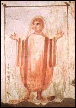 Praying Christian (orantes) from a catacomb painting