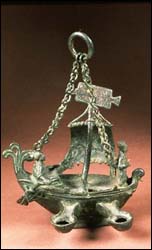 Bronze lamp of ship of St. Peter and Paul