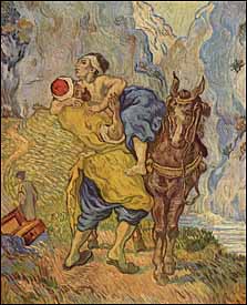 Jesus's parable of the Good Samaritan displays the kind of mercy God shows and wants us to emulate. Vincent Van Gogh, 'The Good Samaritan (after Delacroix)' (1890), oil on canvas, 29 x 24 in., Kr�ller-M�ller Museum, Otterlo, Netherlands.