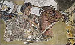 'Alexander fighting king Darius III of Persia,' Alexander Mosaic (c. 100 BC), Naples National Archaeological Museum, Italy.