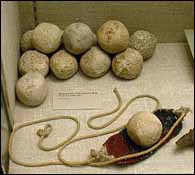 Sling stones from the battle of Lachish, Judah (701 BC). British Museum.