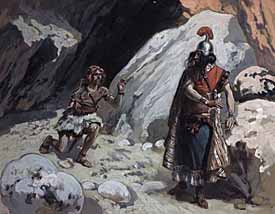 James J. Tissot, 'David and Saul in the Cave' (1896-1902), gouache on board, The Jewish Museum, New York.