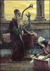 James J. Tissot, 'David Singing and Playing the Harp' (1896-1902), gouache on board, The Jewish Museum, New York.