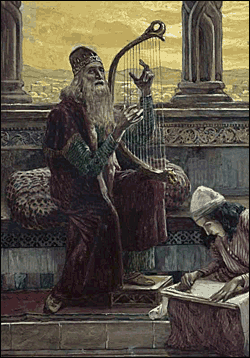 James J. Tissot, David Singing and Playing His Harp (1896-1903), gouache on board, The Jewish Museum, New York.