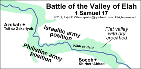 Map. Battle of the Valley of Elah.