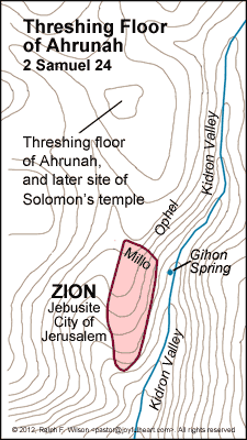 Map: The Threshing Floor of Ahrunah and later site of Solomon's Temple.