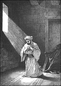 Alexandre Bida (French painter, 1813-1895), 'The Prayer in Secret,' (Matthew 6:6) engraving