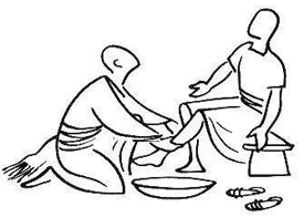 Annie Vallotton, 'Wash my hands and head too' (John 13.9).