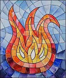'Holy Spirit Flame', an original watercolor by Ralph F. Wilson.