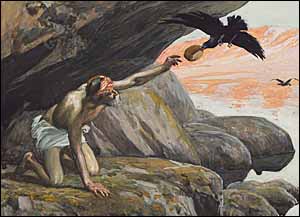 James J. Tissot, 'Elijah Fed by the Ravens' (1896-1902)