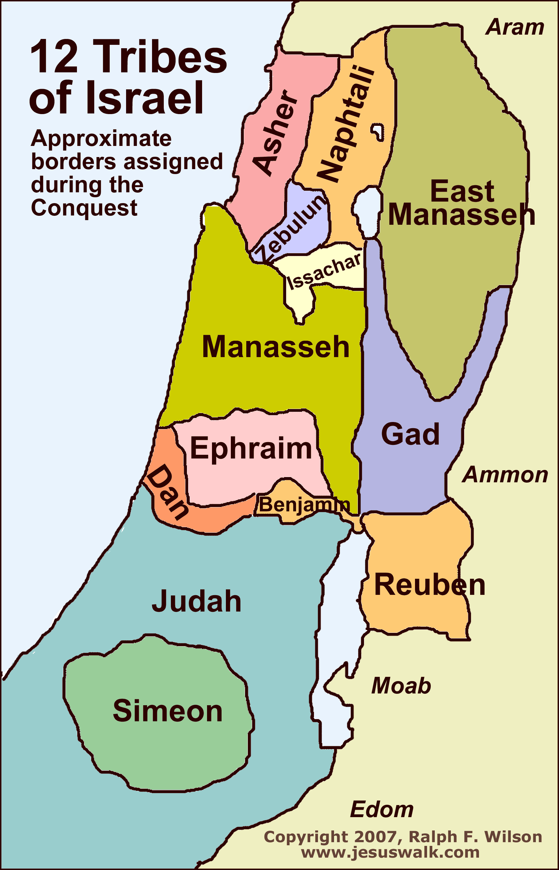 Bible map of Promised Land boundaries in Joshua - Casual English Bible