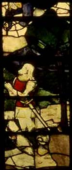 Gideon Seeking Guidance (c. 1500), Stained glass window, St. Mary's Church, Fairford, Gloucestershire, UK