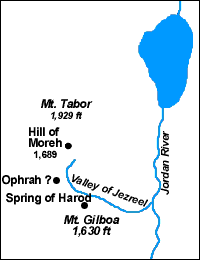 Map of Jezreel Valley