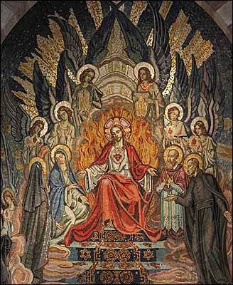 �At the Throne of Grace� (1930), mosaic, La Chapelle Saint Claude la Colombiere, Paray-le-Monial, France.