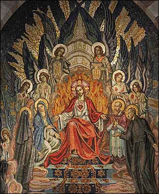 At the Throne of Grace (1930), mosaic, La Chapelle Saint Claude la Colombiere, Paray-le-Monial, France.