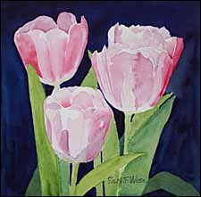 Ralph F. Wilson, 'Backlit Tulips' (2005), original watercolor, 10 x 10 in