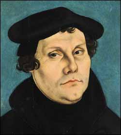 Lucas Cranach the Elder, 'Martin Luther' (1529), tempera on beach wood, 37.5 x 24 cm, Ludwig Roselius Museum, Bremen, Germany