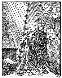 Woodcut from illustrated German Bible, Der Psalter
