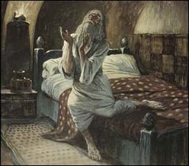 James J. Tissot (1836-1902, French artist and illustrator), 'David Praying in the Night,'