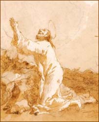 Domenico Tiepolo, detail of Jesus in the Garden of Gethsemane: The Second Prayer (c. 1786-1790)