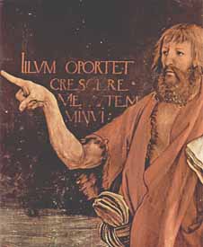 Matthias Grunewald, detail of the John the Baptist panel in the Isenheim Altarpiece (15121516). Oil on panel. Unterlinden Museum, Colmar, Alsace.