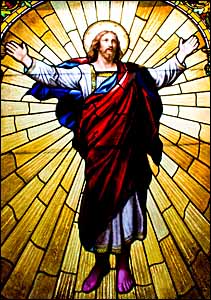 'Jesus in His Glory' (c. 1898), stained glass, San Francisco Columbarium, San Francisco, California.