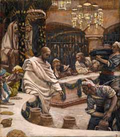 James J. Tissot, �The Marriage at Cana� (1886-94), gouache on paper, 9x7.8�, Brooklyn Museum, New York.