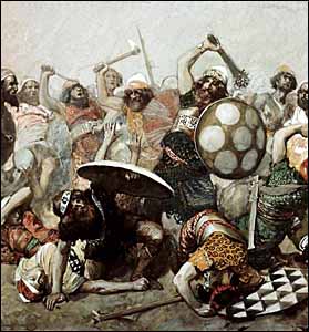 James J. Tissot, 'Joshua Destroys the Giants' (1896-1902), gouache on board, 8.75 x 8.25 in., The Jewish Museum, New York.