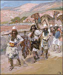 James J. Tissot, 'The Grapes of Canaan' (1896-1902), gouache on board, Jewish Museum, New York.